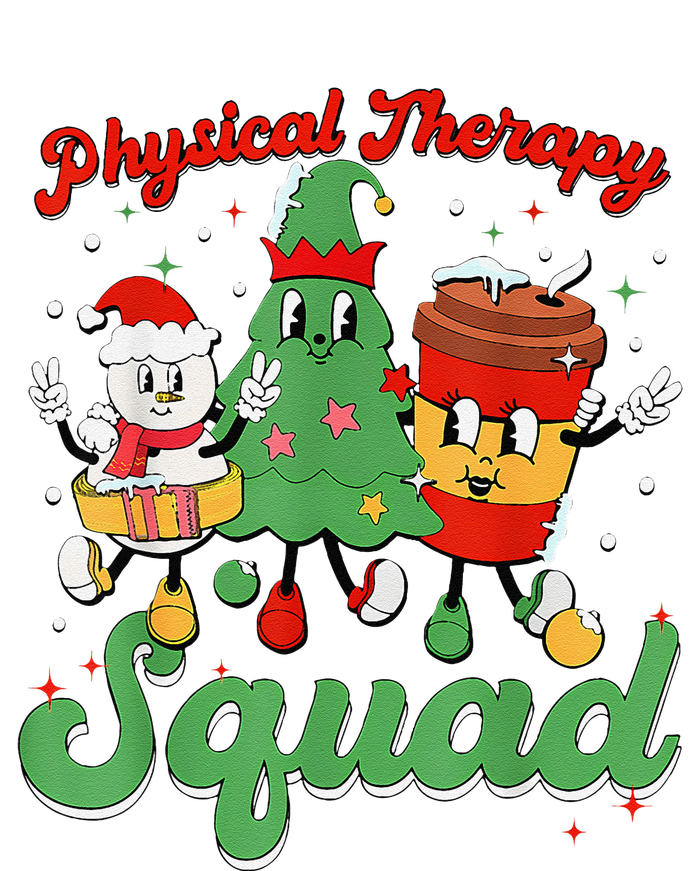 Retro Therapy Squad Christmas Tree Snowman Coffee Latte Full-Length Apron With Pockets