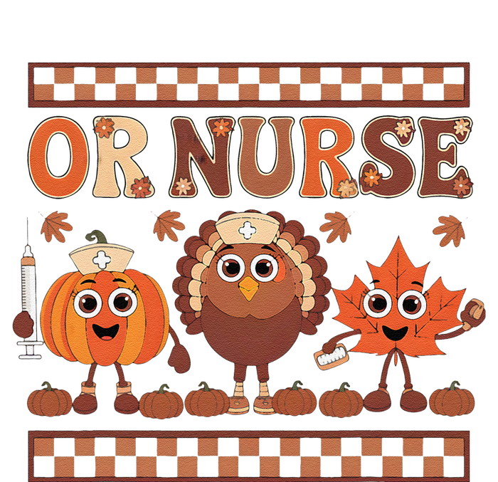 Thanksgiving Or Nurse Fall Pumpkin And Turkey Autumn Check Tall T-Shirt