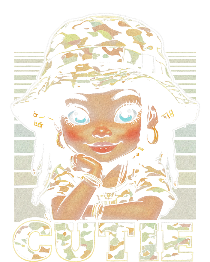 Cutie LocD Girl With Camo Hat Locs Black Girl Juneteenth Coaster