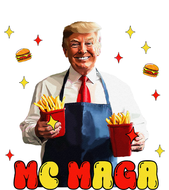 Funny Trump Mc Maga Fries Fast Food Mesh Reversible Basketball Jersey Tank