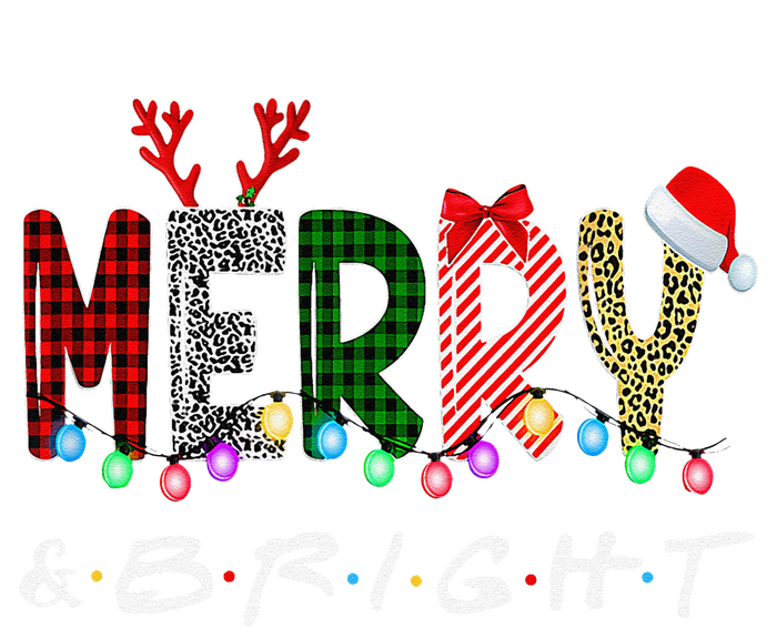 Merry And Bright Christmas Lights Funny Family Christmas T-Shirt