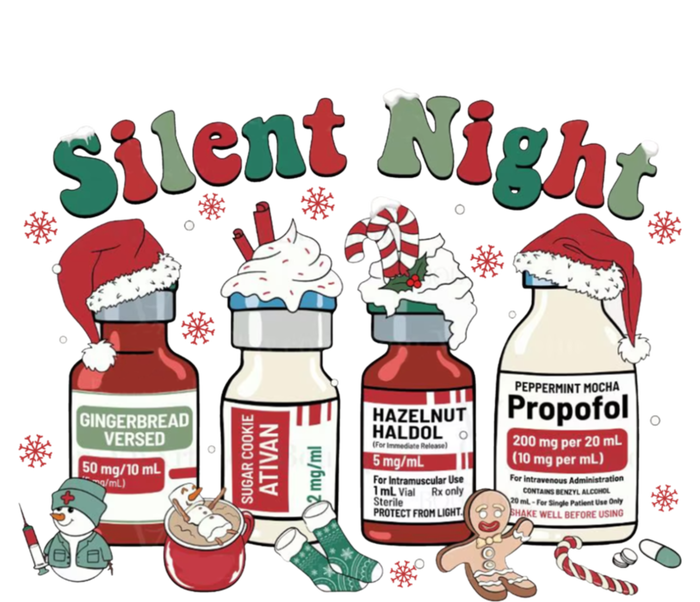 Retro Silent Night ICU Nurse Christmas Intensive Care Unit 1 T-Shirt