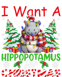 Hippo Xmas Tree Lights I Want A Hippopotamus For Christmas Gift Women's V-Neck T-Shirt