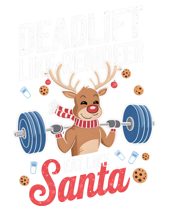 Deadlift Like Reindeer Eat Like Santa Christmas Weightlifter High Crown Mesh Back Trucker Hat