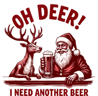 Oh Deer I Need Another Beer Santa And Reindeer Christmas Softstyle Adult Sport Polo