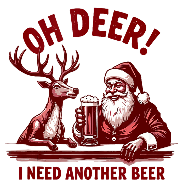 Oh Deer I Need Another Beer Santa And Reindeer Christmas Softstyle Adult Sport Polo