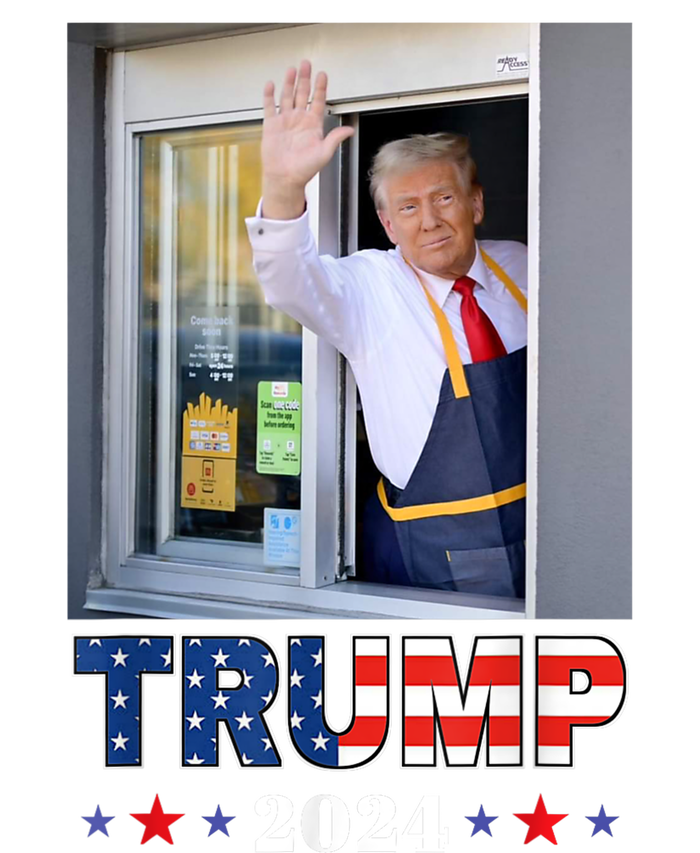 Donald Trump Works The Fry Station And Holds A Drivethru Kids Sweatshirt