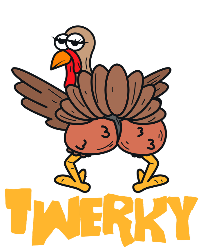 Twerky Thanksgiving | Funny Twerking Turkey Dance Gift High Crown Mesh Back Trucker Hat