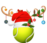 Tennis Player Gift Reindeer Santa Hat Tennis Ball Christmas Mousepad