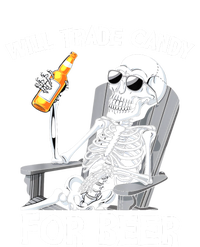 Will Trade Candy For Beer Bottle Skeleton Halloween Funny Womens CVC Long Sleeve Shirt