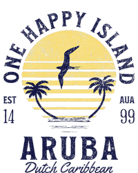 One Happy Island Aruba Retro Sunset Palm Ocean Vintage T-Shirt