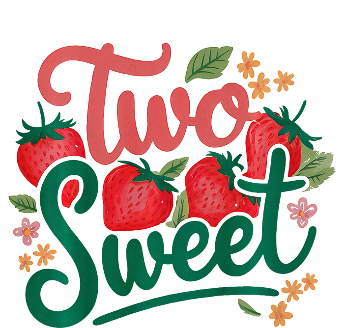 Two Sweet 2nd Birthday Strawberry Theme 2 Year Old Women's Racerback Cropped Tank