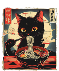 Retro Japanese Kawaii Cute Cat Eating Ramen Poster Cooling Performance Crew T-Shirt