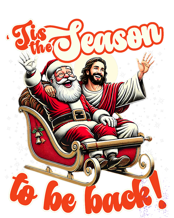 Tis The Season To Be Back Jesus Santa Claus Christmas Family Ladies PosiCharge Competitor Racerback Tank