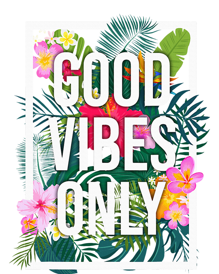 Vintage Good Vibes Only Flower Positive Motivation T-Shirt