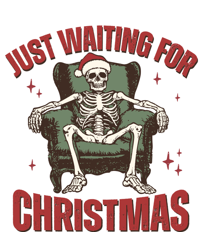 Just Waiting For Christmas Skeleton Holiday Season Xmas Holiday Santa Hat Women's Racerback Tank