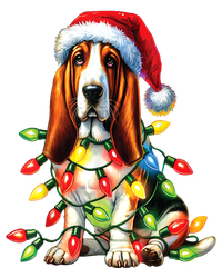 Christmas Lights Pet Animal Basset Hound Dog Lover Santa Hat Gift T-Shirt