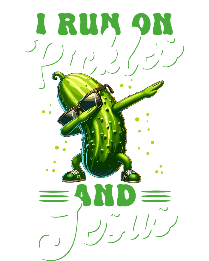 Funny Pickle Cucumber I Run On Pickles And Jesus Pajama Set