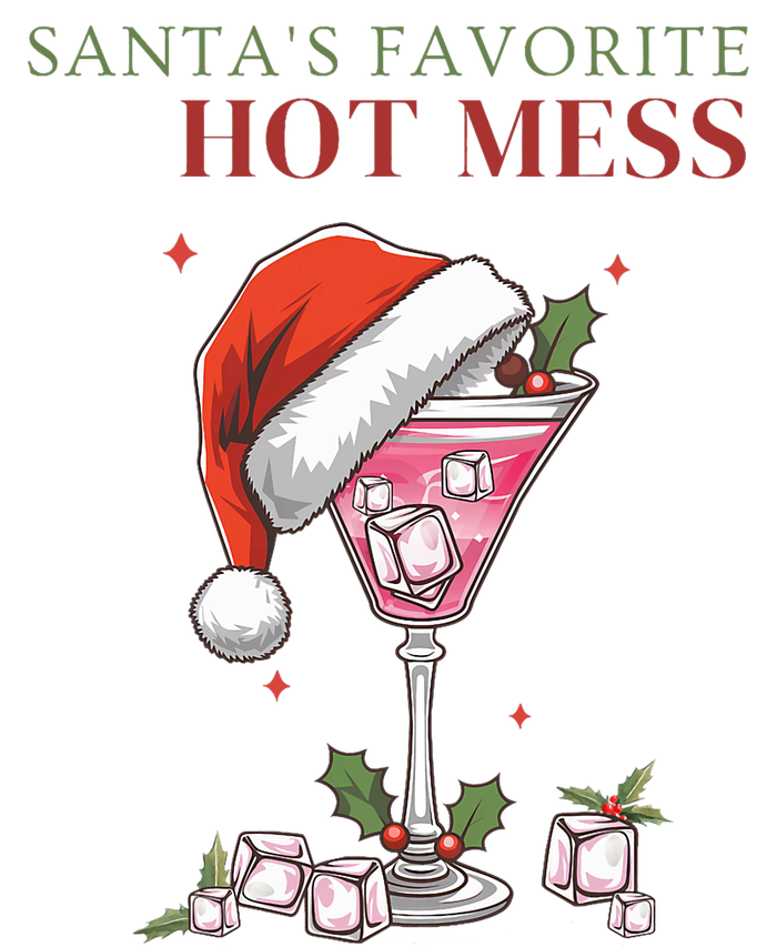 SantaS Favorite Hot Mess Funny Christmas Cocktail Drink Metallic Star Ornament