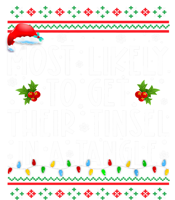 Most Likely To Get Their Tinsel In A Tangle Christmas Lights Tie-Dye Long Sleeve Shirt