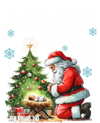 Every Knee Shall Bow Santa Christmas Nativity Scene Xmas High Crown Mesh Back Trucker Hat