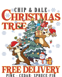 Chip And Dale Christmas Tree Free Delivery Chip And Dale Christmas Bella+Canvas Jersey Crop Tee