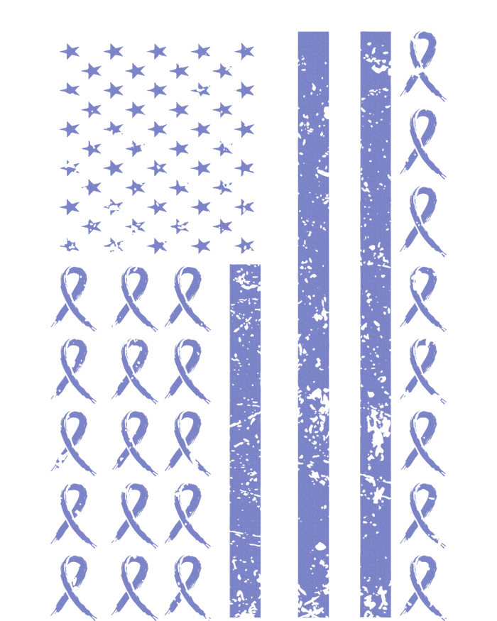 Esophageal Cancer Awareness Periwinkle Ribbon American Flag T-Shirt