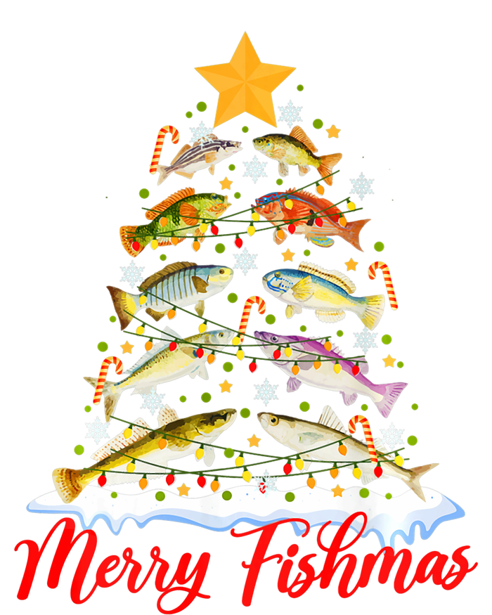 Merry Fishmas Christmas Tree Fish Fishing Fisherman Xmas Ladies Essential Tank