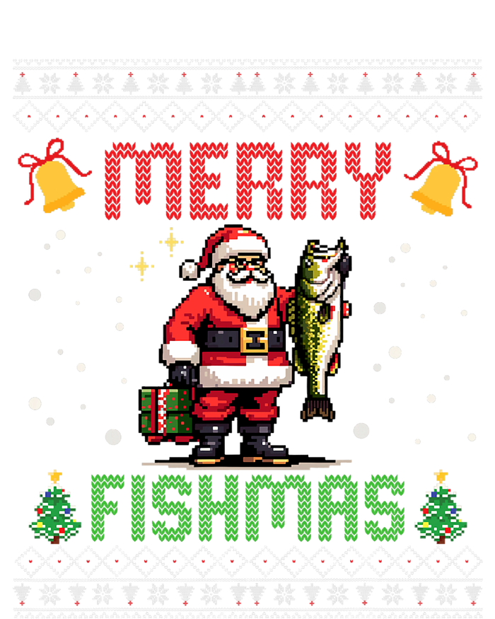 Merry Fishmas Santa Fishing Christmas Ugly Christmas Pajama Toddler Sweatshirt