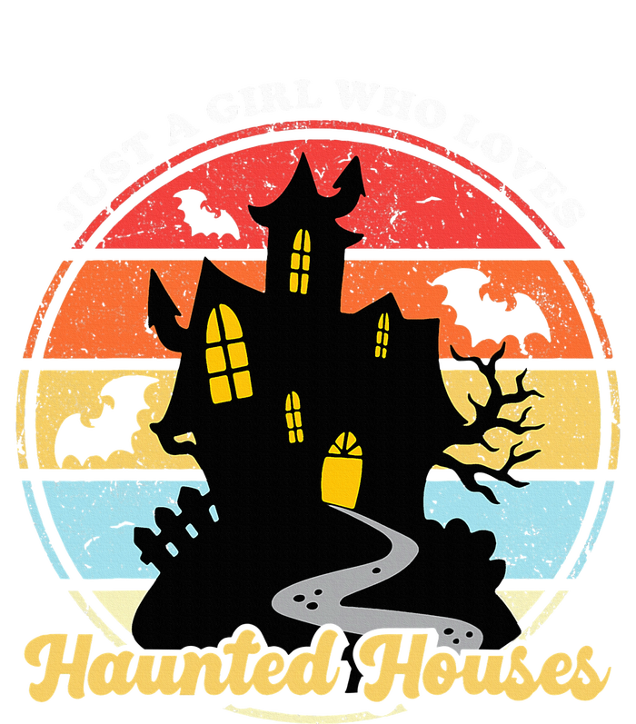 Just A Girl Who Loves Haunted Houses Funny Halloween Addict T-Shirt