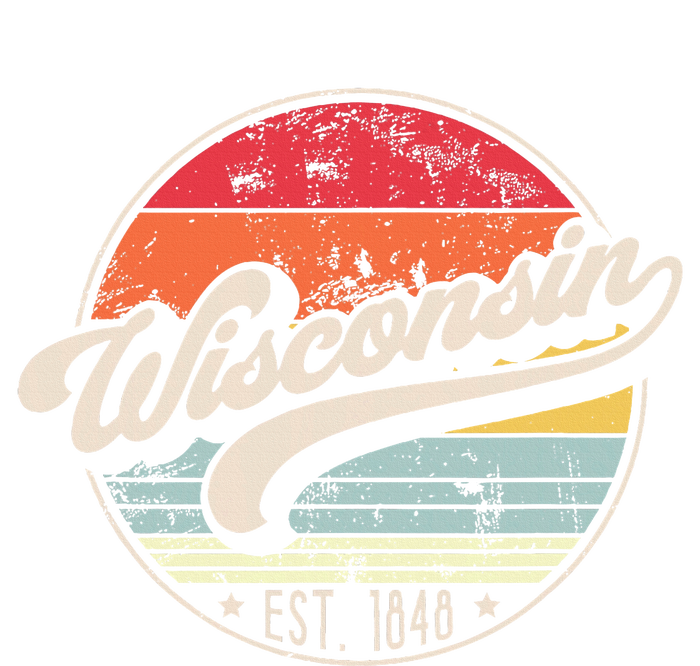 Retro Wisconsin Home State Wi Cool 70s Style Sunset USA-Made Doggie Bandana