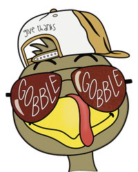 Thanksgiving Turkey Face With Gobble Sunglasses & Cap T-Shirt