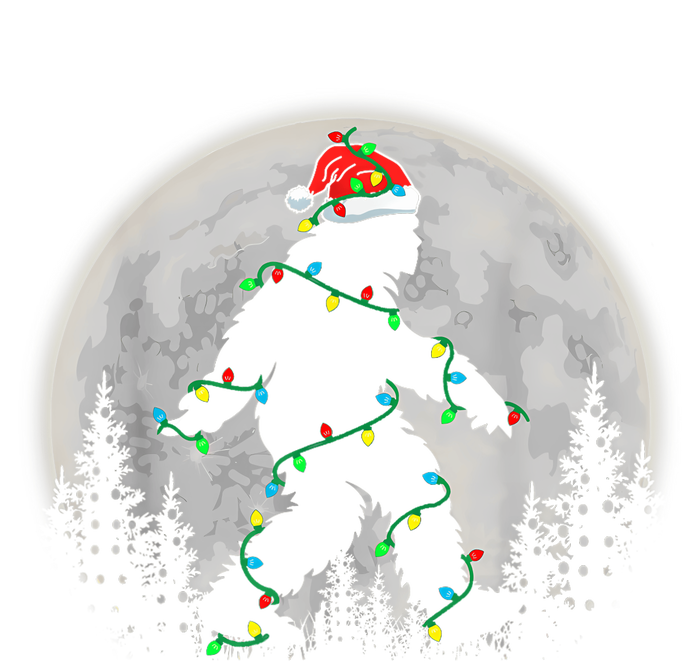 Bigfoot Santa Christmas Tree Lights Funny Xmas Sasquatch Tall Sweatshirt