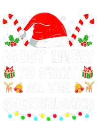 Christmas Likely Start All The Shenanigans Funny Family Xmas V-Neck T-Shirt