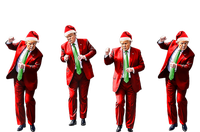 Funny Trump Dance Santa Claus Christmas Xmas Pajamas Holiday Cropped Pullover Crew