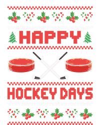 Happy Hockey Days Ugly Christmas Ice Hockey Gift Short Acrylic Beanie