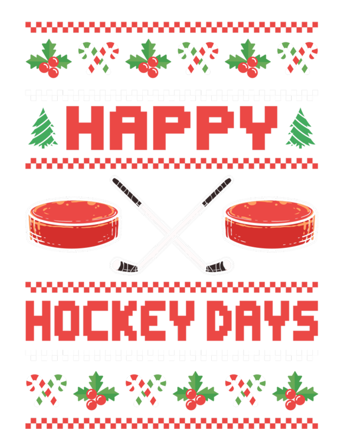 Happy Hockey Days Ugly Christmas Ice Hockey Gift Short Acrylic Beanie