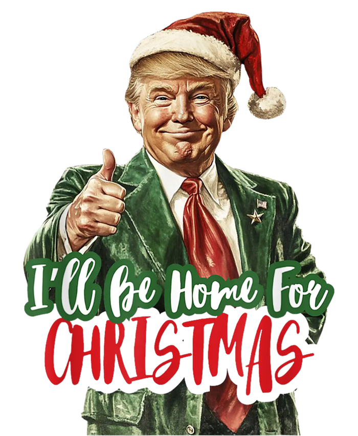 I Will Be Home For Christmas Funny Trump Women's Flannel Pajama Set