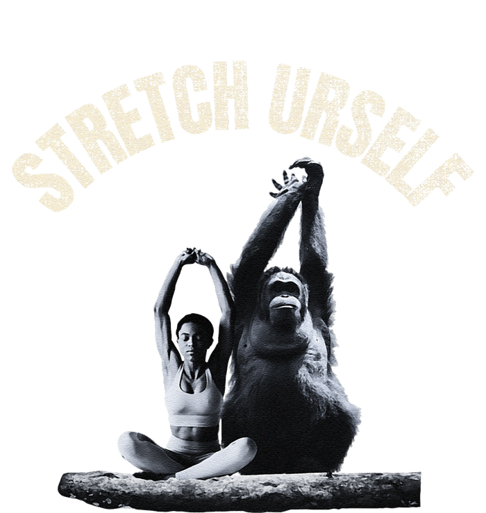 Stretch Urself Zen Yoga Orangutan & Woman Yoga Meditation T-Shirt