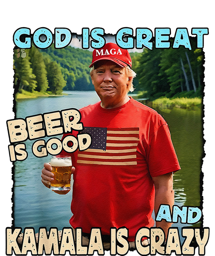 God Is Great Beer Is Good And Kamala Are Crazy Trump 2024 Ceramic Star Ornament