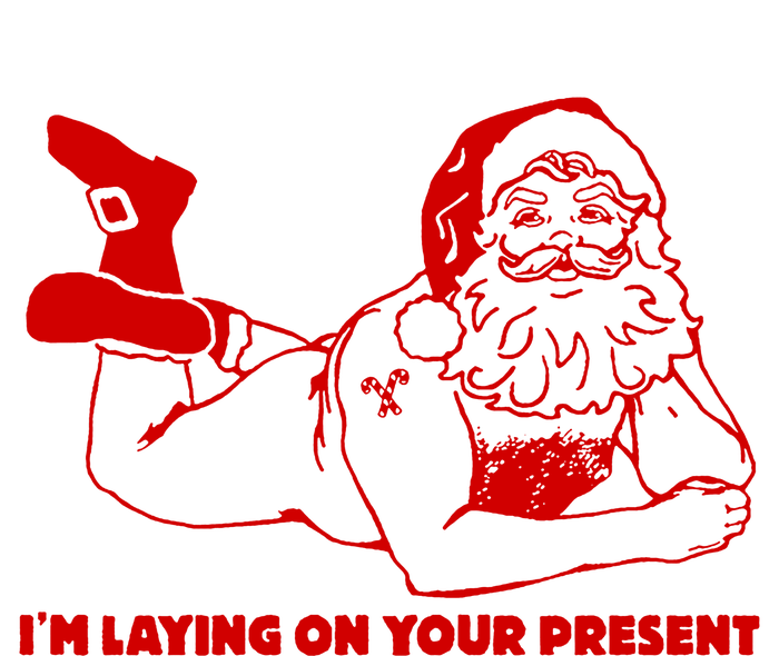 Naked Santa Claus IM Laying On Your Present Women's V-Neck T-Shirt