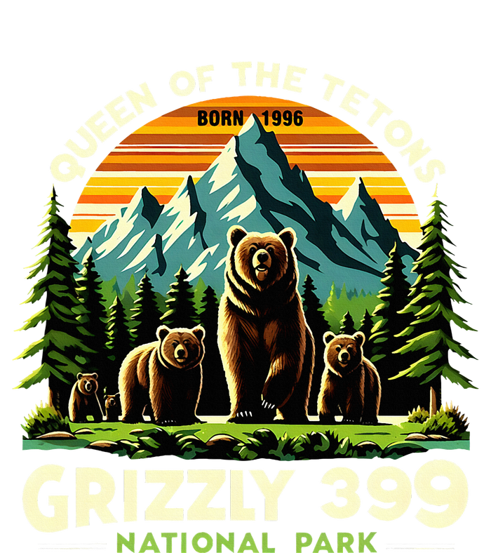 Bear Lovers Queen Of The Tetons Grizzly 399 National Park Kids Hoodie