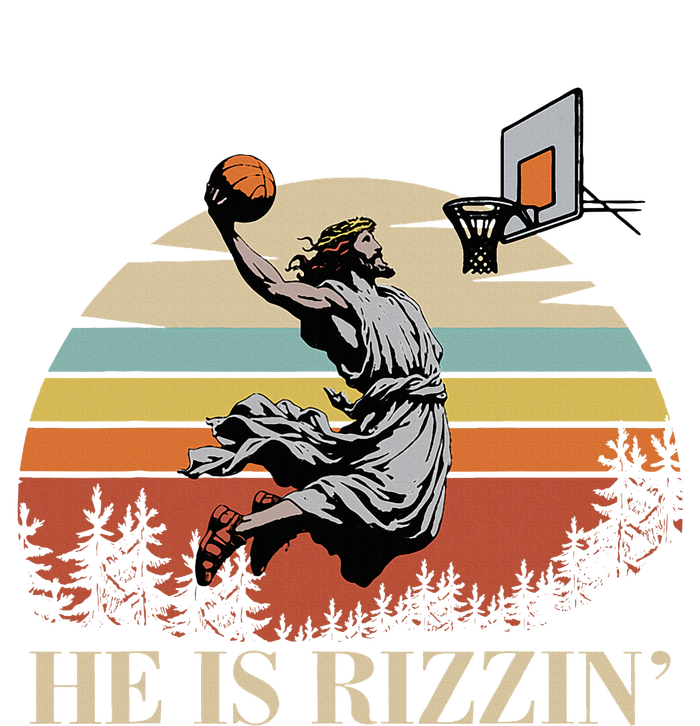 He Is Rizzin Jesus Playing Basketball Funny Easter Day T-Shirt