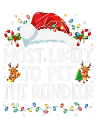 Most Likely To Pet The Reindeer Funny Christmas Gift Ladies Long Sleeve Shirt