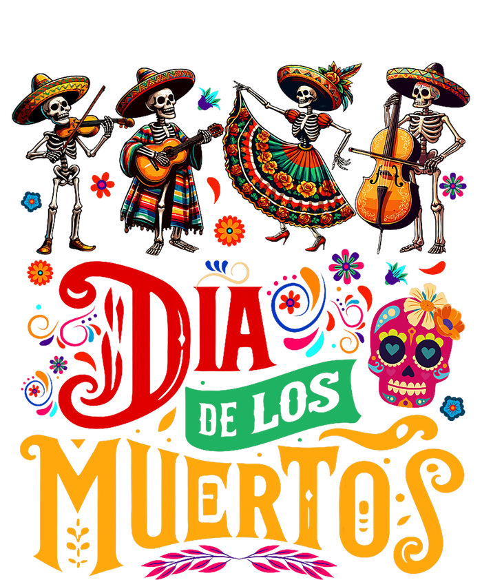 Dia De Los Muertos Mexican Skeletons Instrumentalist Dancing T-Shirt