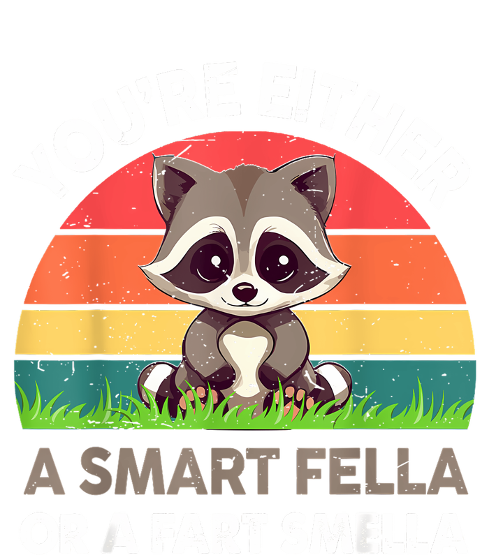 Raccoon Youre Either Smart Fella Or Fart Smella Women's V-Neck T-Shirt