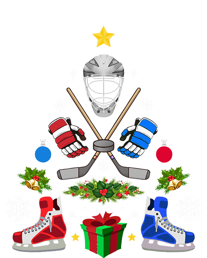 Ice Hockey Christmas Tree Ornaments Bella+Canvas Jersey Crop Tee