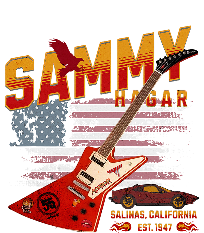 Sammy Red Guitar Rock Both Worlds Vh Concert Tall T-Shirt