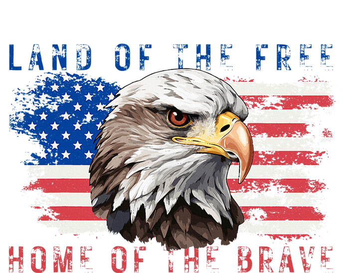 Land Of The Free Home Of The Brave Bald Eagle Us Flag V-Neck T-Shirt