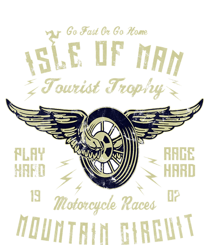 Isle Of Man Tt Races Vintage Winged Wheel Motorcycle Races Women's V-Neck T-Shirt